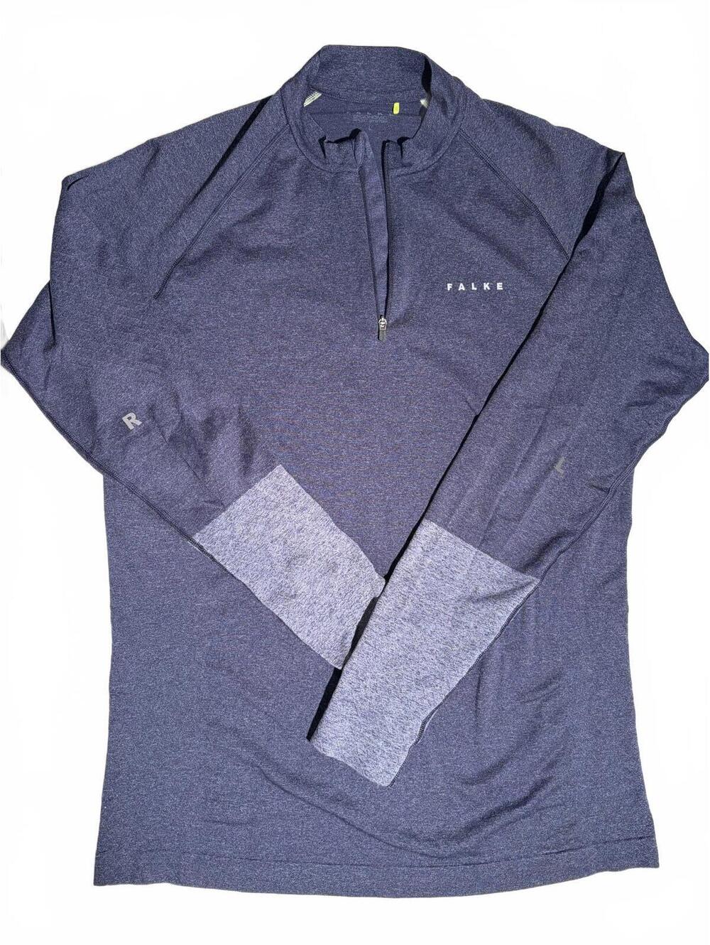 Falke Ergonomic Sport System Warm 1/4 Zip Base Layer Blue Men's L EUC